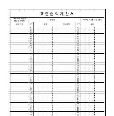 표준손익계산서